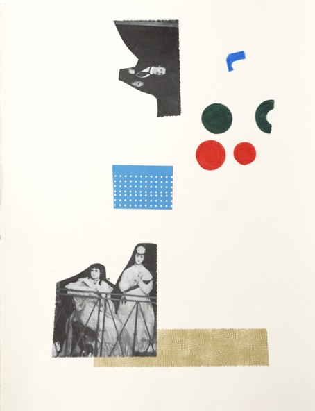 Nuque et ritournelle - Collage sur papier, crayon
